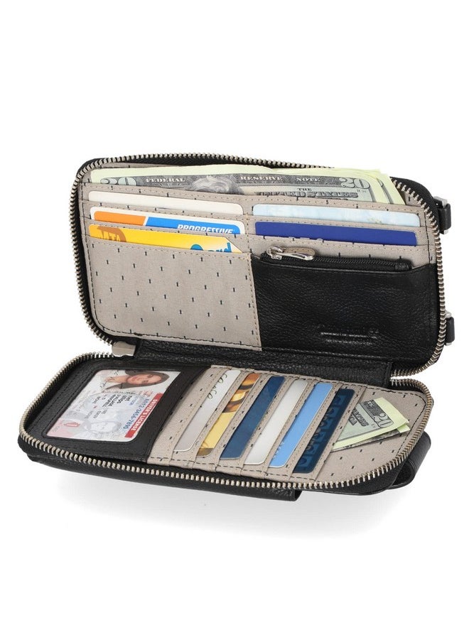 Timberland Womens Wallet Rfid Leather Crossbody Phone Bag Black (Pebble) One Size Us  - Image 2