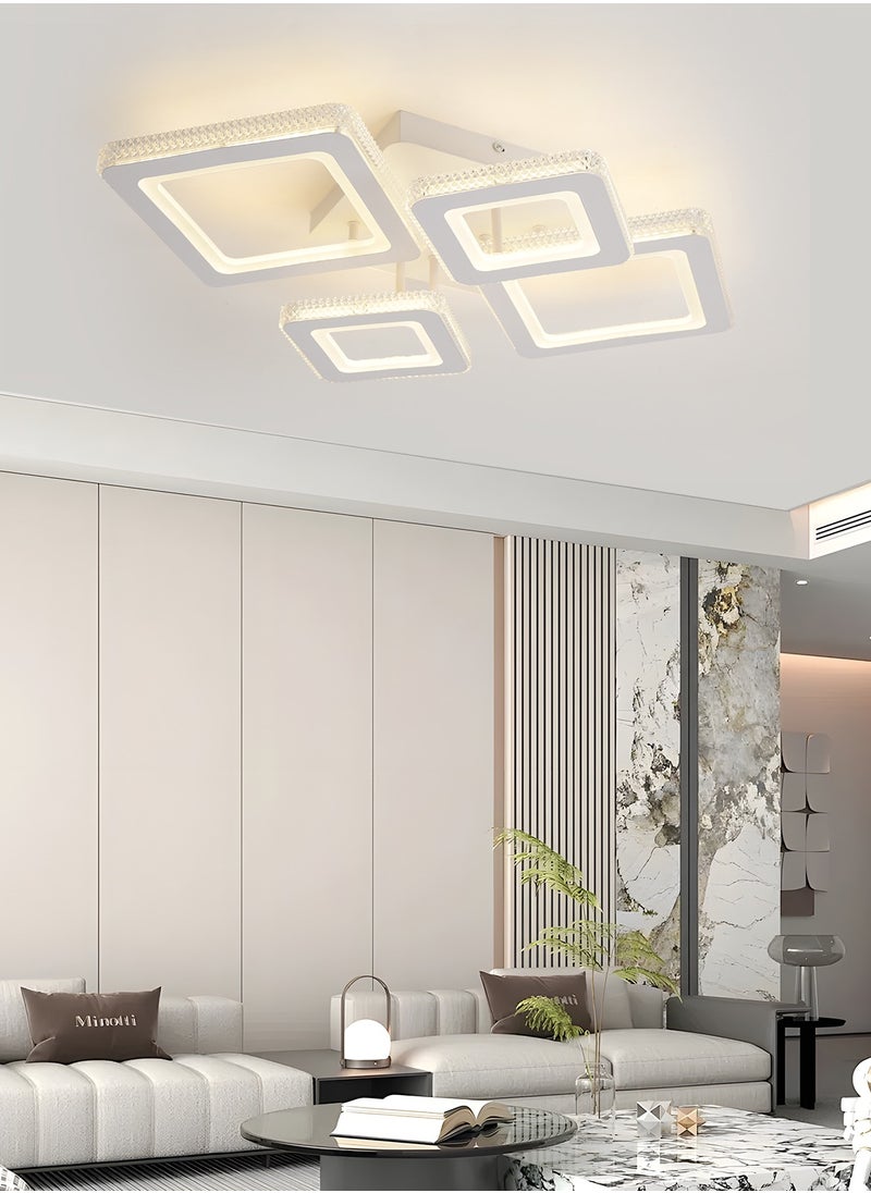 Modern LED Ceiling Light, 4-Square Design, 50W Flush Mount with Remote Control, Dimmable 3000K-6000K Lighting, White Acrylic Fixture for Bedroom, Living Room, and Dining Area (15-20㎡) - pzsku/Z5B1B3D5390A3E0F6812BZ/45/_/1732255342/81de9cbe-e03c-4be7-8d06-1281a4159310