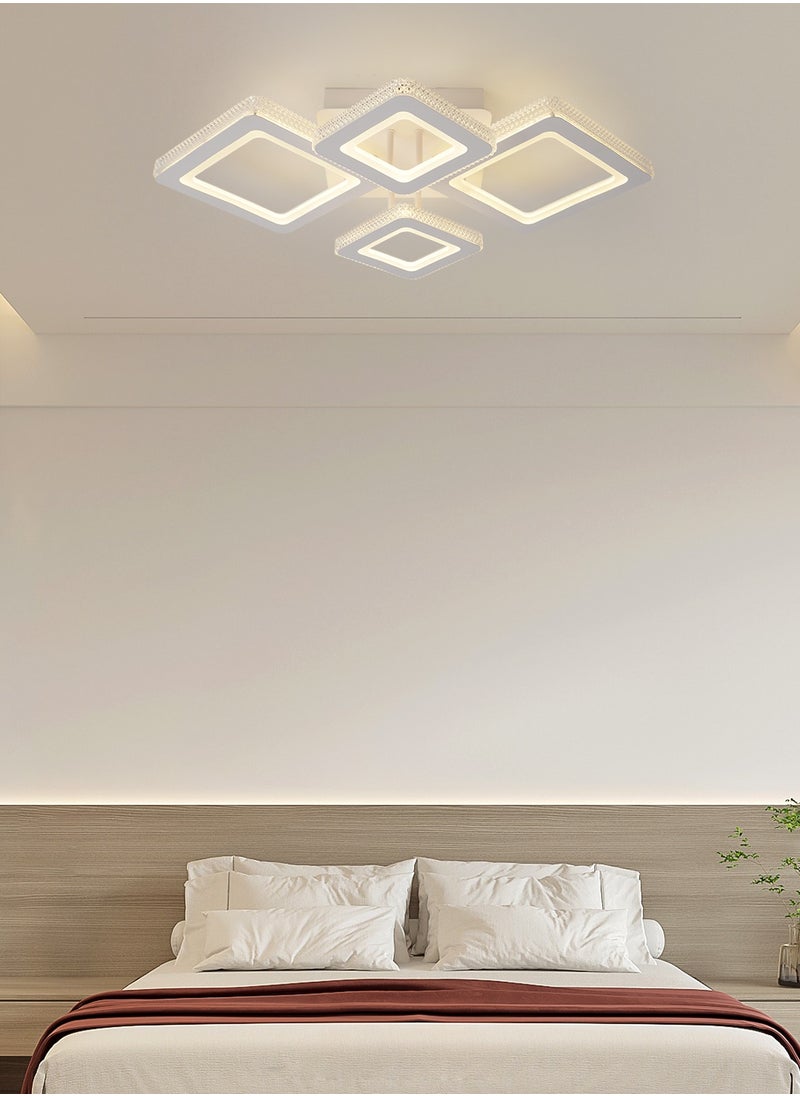 Modern LED Ceiling Light, 4-Square Design, 50W Flush Mount with Remote Control, Dimmable 3000K-6000K Lighting, White Acrylic Fixture for Bedroom, Living Room, and Dining Area (15-20㎡) - pzsku/Z5B1B3D5390A3E0F6812BZ/45/_/1732255352/05d9b824-517b-4568-8f71-aaecb167e0ff