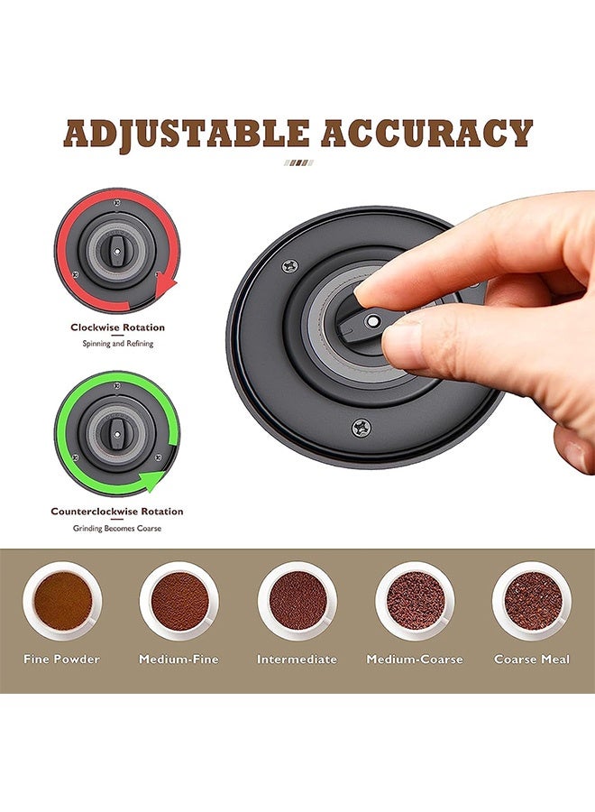 مانجي جلاخة القهوة الكهربائية المحمولة، جلاخة فول القهوة بلمسة واحدة، هزاز القهوة التلقائي القابل لإعادة الشحن للأعشاب المكسرات حبوب الفلفل (أسود) - Image 5