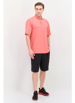 Greg Norman Men Sportswear Fit Solid Short Sleeve Training Polo Shirt, Coral  - Image 4