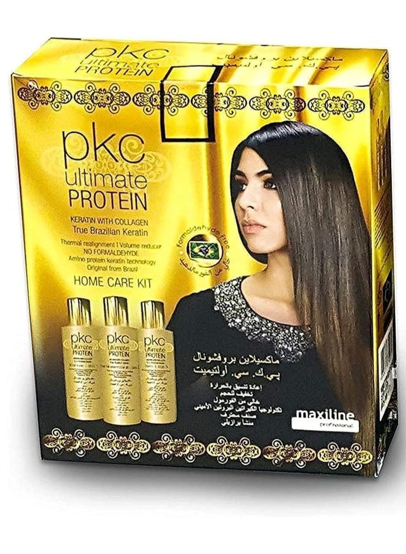 PKC Ultimate Protein Keratin With Collagen straightening Professional Home care Kit - Image 1