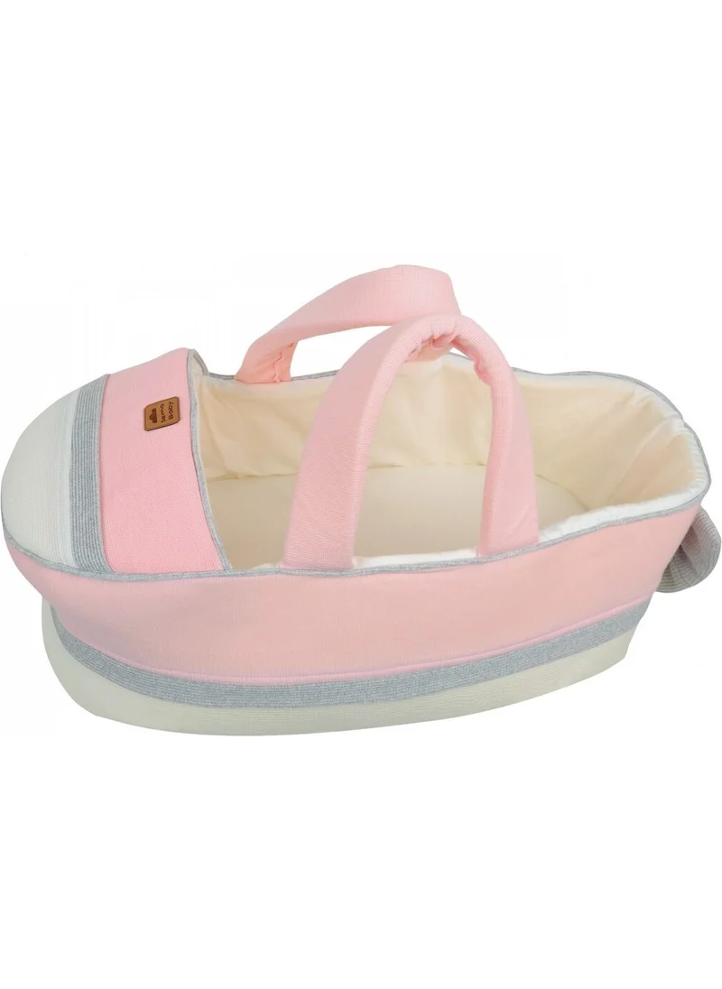 Sema Bebe Sema Baby Carrycot Newborn Baby Bed - Ecru/Pink