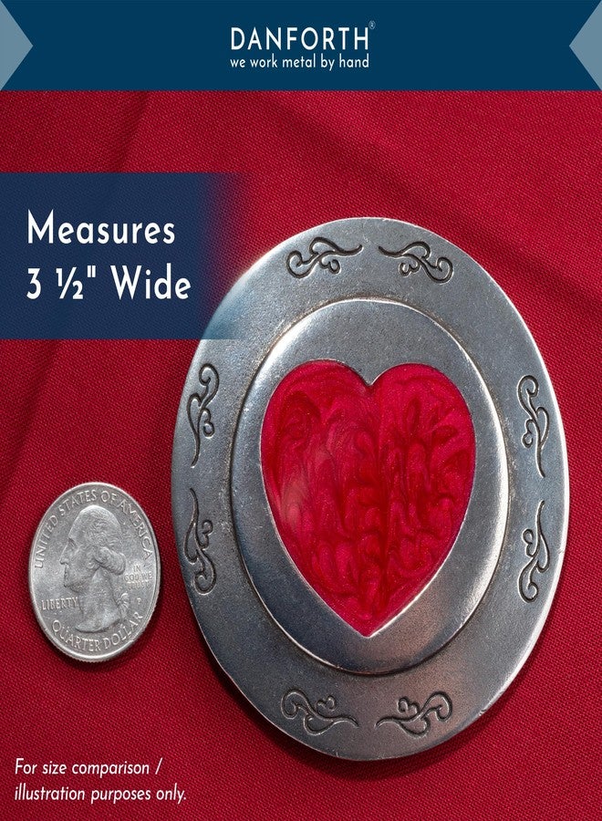 DANFORTH - Hearts Pewter Purse Mirror (Red) - 3 1/2 Inch Diameter - Gift Boxed - Image 5