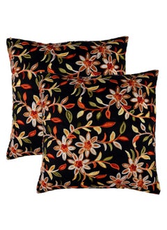 Kuber Industries Kuber Industries Cushion Cover | Pillow Covers for Sofa | Throw Cushion Cover | Polyester Cushion Covers | Embroidery Cushion Covers | Set of 5 | 16 Inch | Black  - Image 1