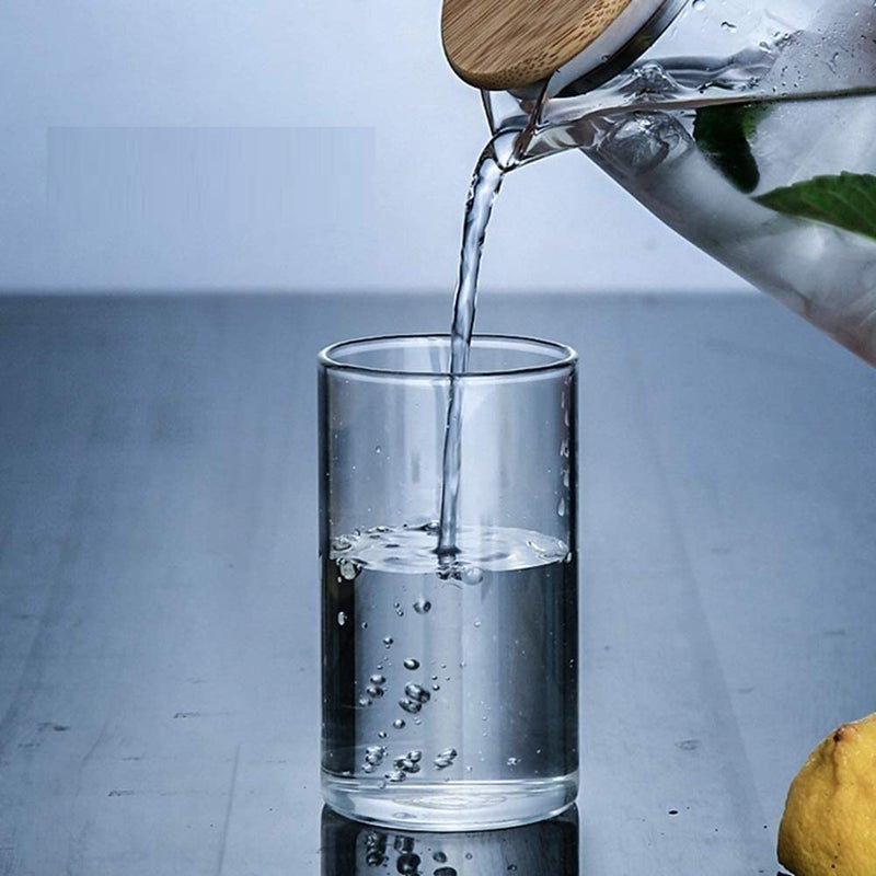 ISKO Crystal Cut Borosilicate Water Glasses 350 ml Set of 6 Transparent Long Glass Microwave SafeHeat ResistantDish Washer Juice Glass Plaza Tumbler - Image 1