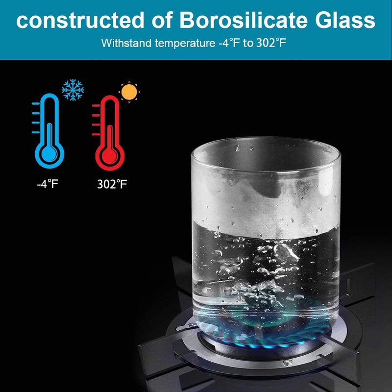 ISKO Crystal Cut Borosilicate Water Glasses 350 ml Set of 6 Transparent Long Glass Microwave SafeHeat ResistantDish Washer Juice Glass Plaza Tumbler - Image 2