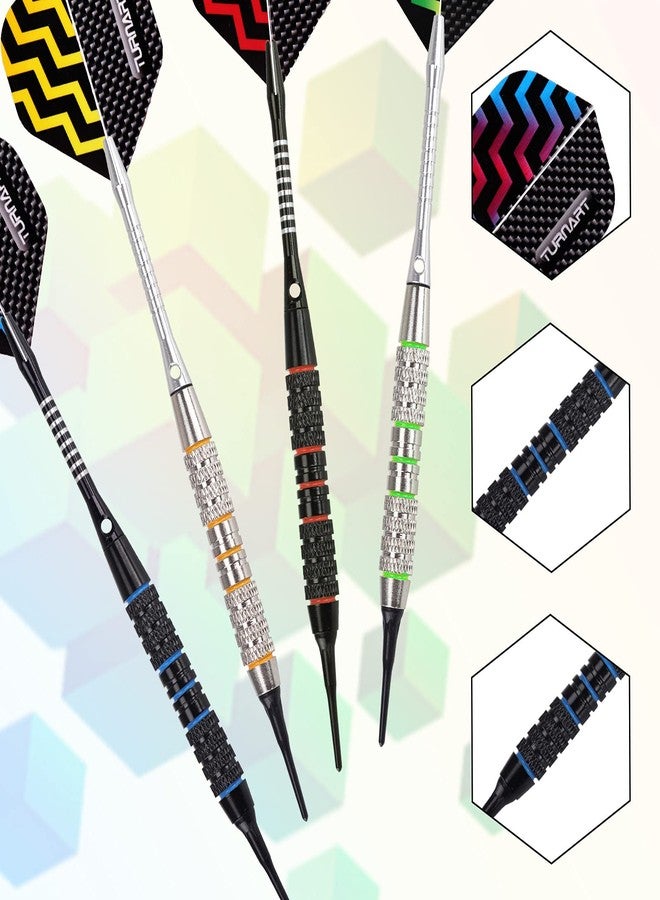 Turnart Darts Plastic Tip - Professional Soft Tip Darts Set for Electronic Dartboard 12 Pcs 18 Grams with 50 Extra Tips 24 Flights 2 Flight Protctors and Tool Kit Gift Darts (New) - Image 5