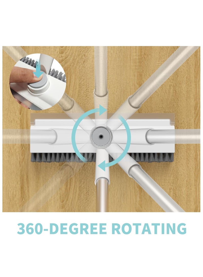 Excefore Floor Scrub Brush with Long Handle, 3 in 1 Scrape and Heavy-Duty Stiff Bristle Scrubber Brush for Cleaning Shower Bathroom, Patio, Garage, Kitchen, Wall and Deck - Image 2