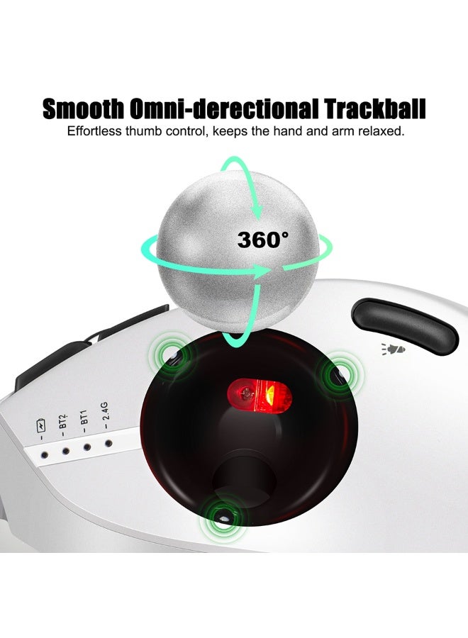 زيلوتس Trackball ماوس لاسلكي وضع مزدوج ماوس إيرغونومي ماوس RGB قابل للشحن اتصال جهاز 3 فأران التحكم بالإبهام لنظام التشغيل ويندوز أندرويد - Image 4