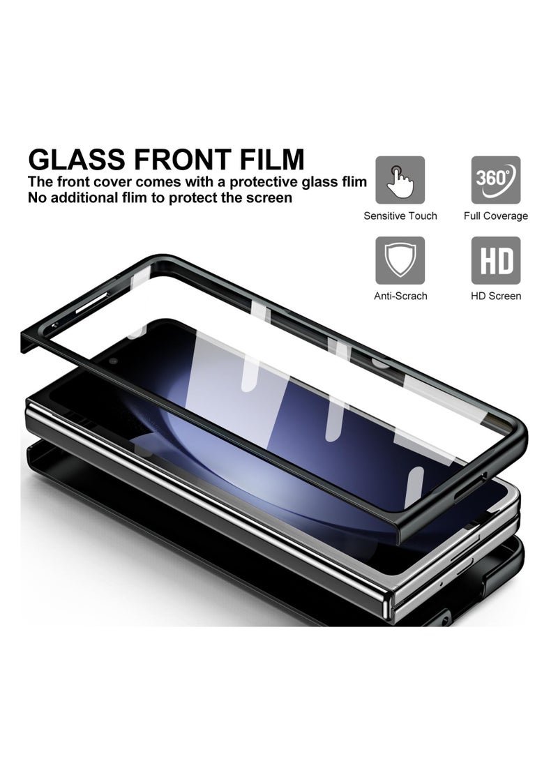 SYOSI Case for Samsung Galaxy Z Fold 5 with S Pen Pen Holder and Screen Protector Hinge Coverage Protection Luxury Phone Cover Stand Adjustable Shockproof Cover All Inclusive Case Black - Image 3