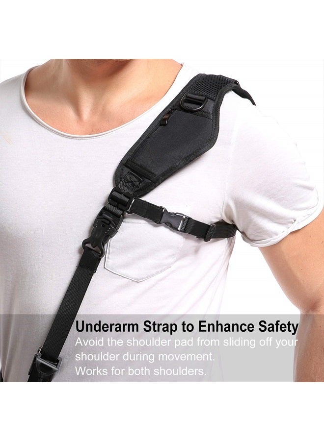 waka Camera Neck Strap with Quick Release, Safety Tether and Underarm Strap, Adjustable Camera Shoulder Sling Strap for Nikon Canon Sony Fuji DSLR Camera, Black - Image 5