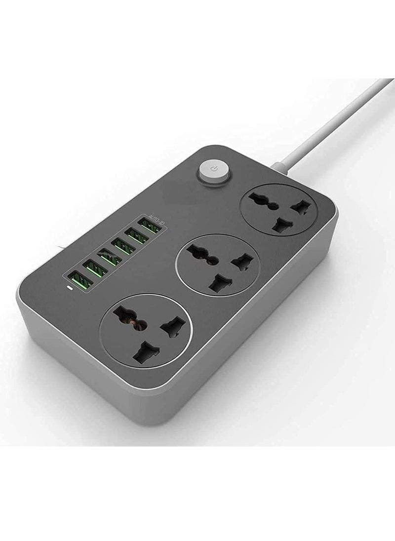 BGM "3000W UK/EU Extension Socket with Surge Protection – USB Quick Charge Ports & Fast Charge Adapter"  - Image 1