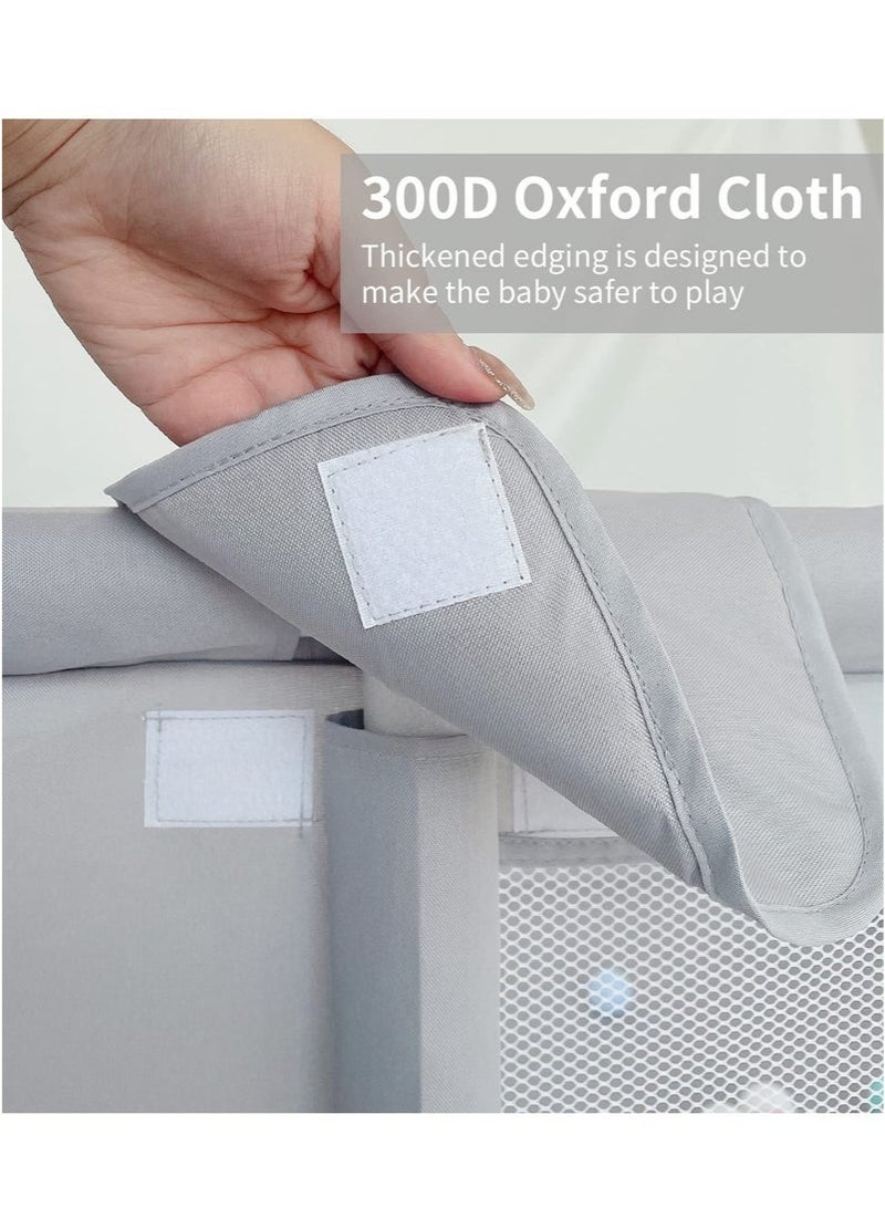 Bukela Extra Large Baby Playpen, Baby Play Yards with Anti-Slip Base, Safe Baby Playpen for Toddlers, Kids, and Babies, Indoor & Outdoor Kid Activity Center (150x180cm)-Grey - Image 5