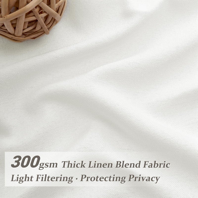 PleatedDrapes Pinch Pleated Solid White Sheer Curtains 96 Inches Long for Living Room 2 Panels Set, Neutral Thick Linen Viral Curtain Light Filtering Privacy Dining Room Floor to Ceiling Window Drapes 8 FT 2 Burg - Image 3