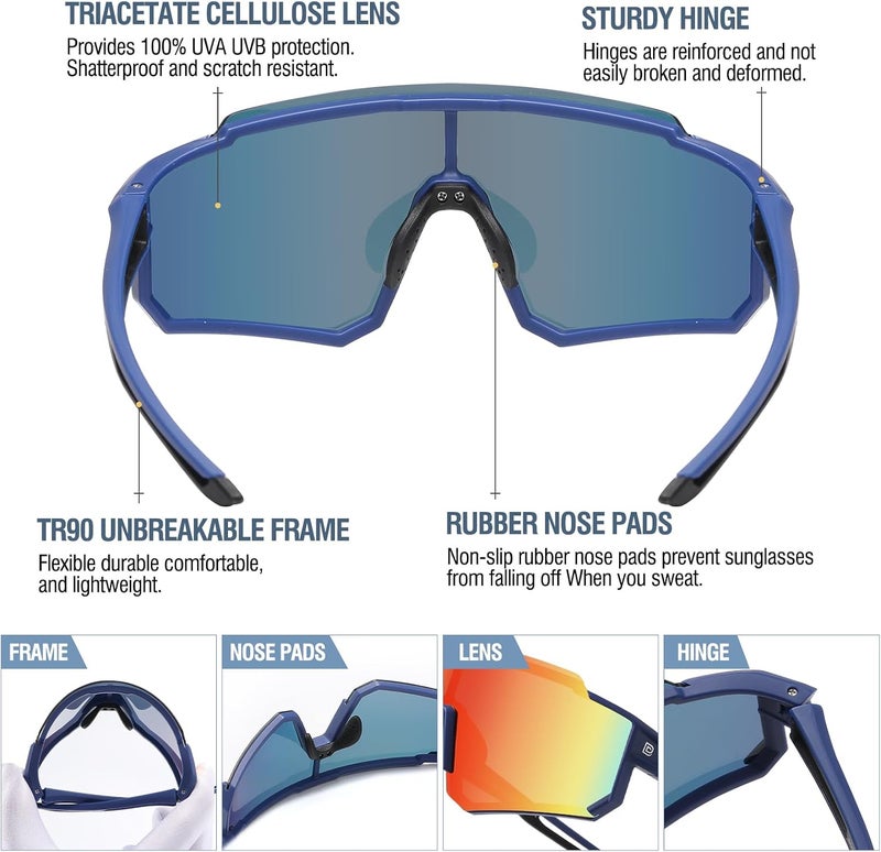 Duco Polarized Kids Sunglasses Youth Sports Cycling Shades Lightweight Frame UV400 Child Boys Girls Baseball SunGlasses DK310 - Image 4