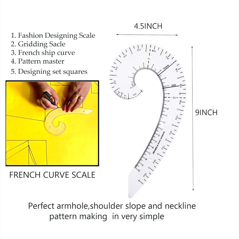 MGP FASHION Sewing Tools Seam Ripper Thread Cutter Tracing Wheel Art Curve Scale  - Image 2