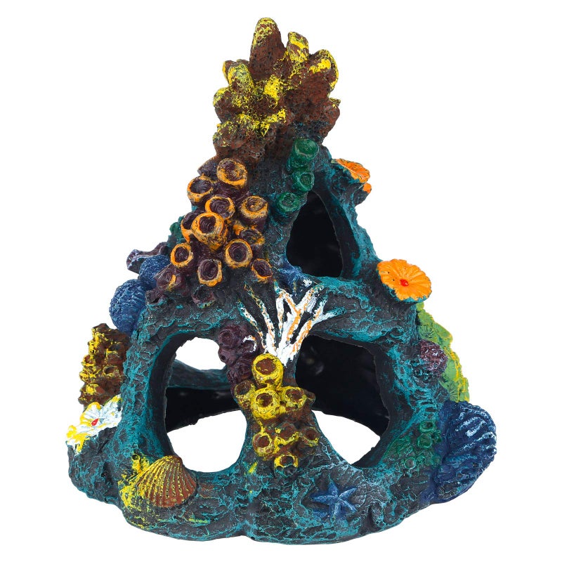 Uniclife Aquarium Decorations Resin Coral Rock Mountain Cave Fish Tank Decor Ornaments Fish House for Betta Rest Hide Play Breed - Image 1