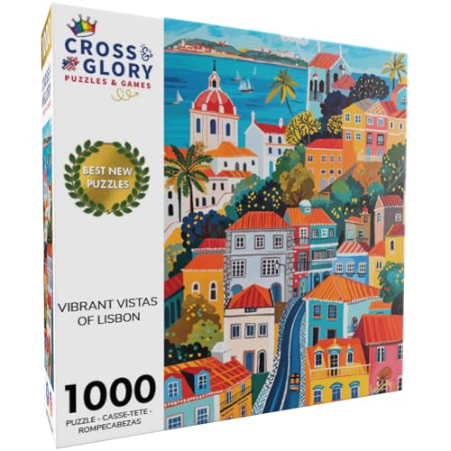 Cross & Glory Cross Glory 1000 Piece Jigsaw Puzzles for Adults Vibrant Vistas of Lisbon Folk Art Lisbon Puzzle Satin Finish Portugal Puzzle 1000 Pieces Ages 14 - Image 5