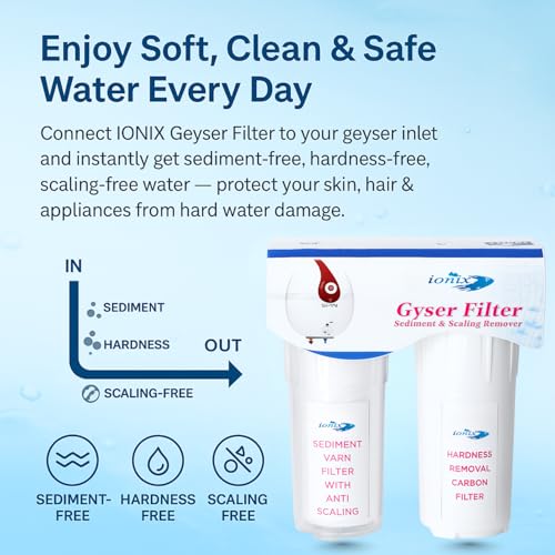 IONIX Geyser filter filter | Bathroom water softner for All water inlets, 1 Minute installation, Easy connection to Geyser inlet, Low & Easy maintenace - Image 4