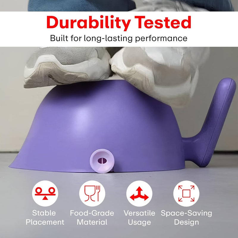 PRIME PICK سلة تصريف دوارة متعددة الاستخدامات سعة 2000 مل | غسالة أرز وفواكه وخضروات بطبقتين مع ميل 90°، تدفق هواء دائري، مقبض متين وقاعدة تصريف (بنفسجي) - Image 5