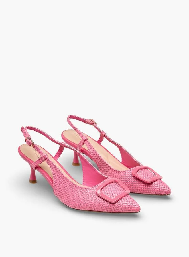 Celeste Women Buckle Closure Kitten Heel Shoes