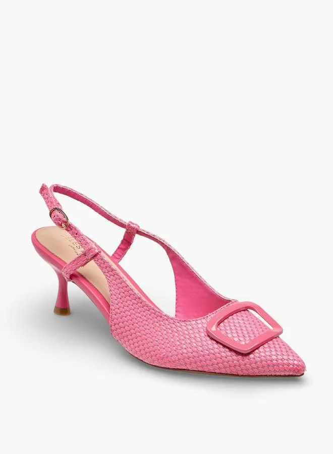 Celeste Women Buckle Closure Kitten Heel Shoes