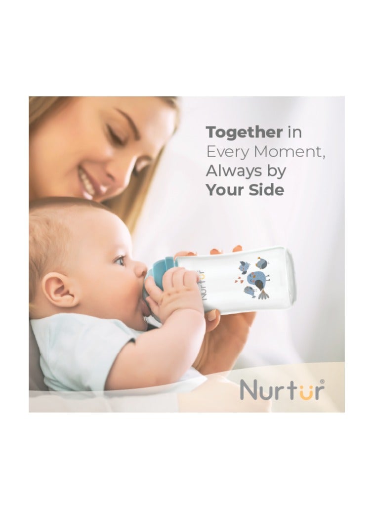 Nurtur-240Ml Pp Bottle With Wide Teat - Blue / Bird - Image 4