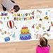 Childom 1 Pack Birthday Coloring Tablecloth Disposable Birthday Tablecloths 30x72 Inch Coloring Table Cloth Paper Tablecloth Rectangle Table Cover - Image 3