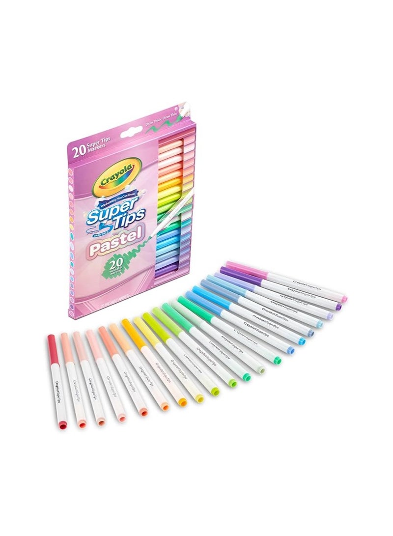 Crayola CRAYO 20 PENNARELLI SUPER PUNTA LAVABILI PASTEL