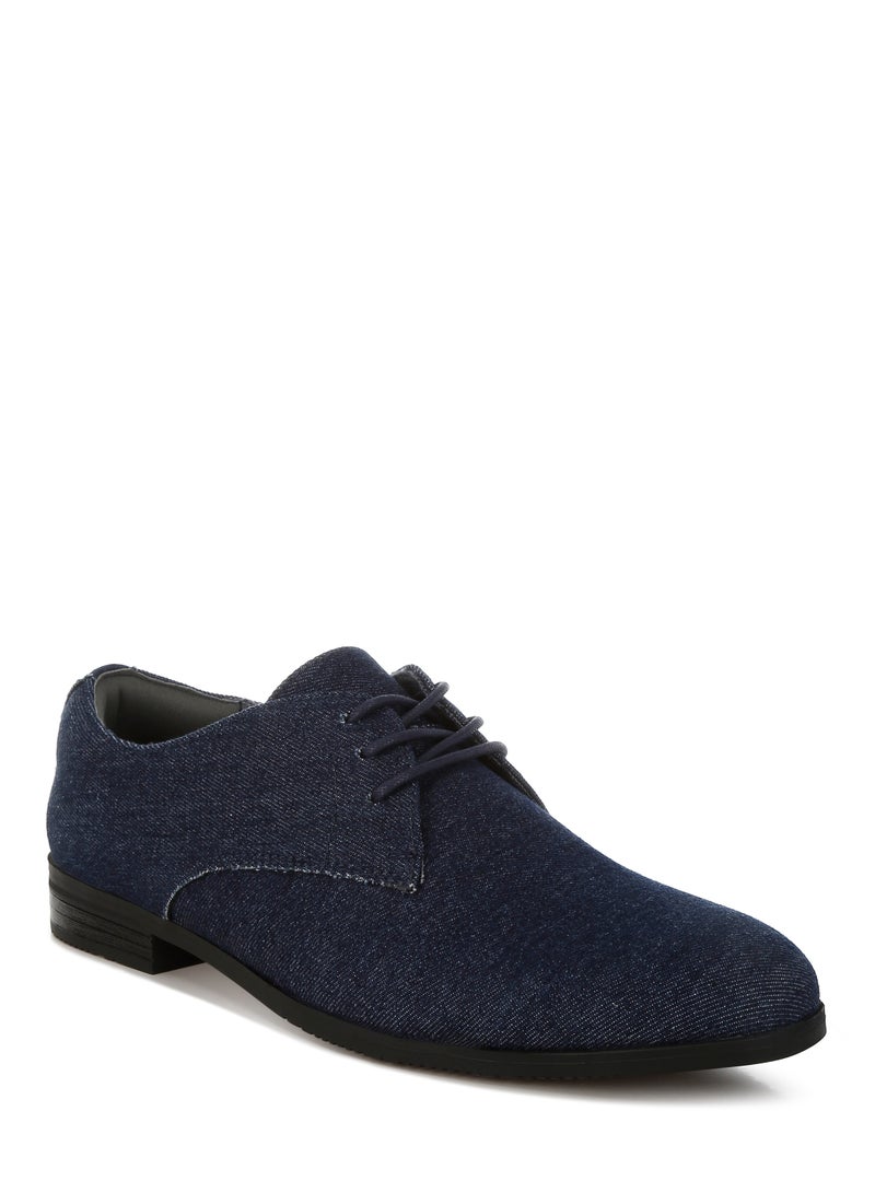 لندن راج حذاء أكسفورد رجالي من لندن راغ مصنوع من قماش الدنيم باللون الكحلي - Image 2