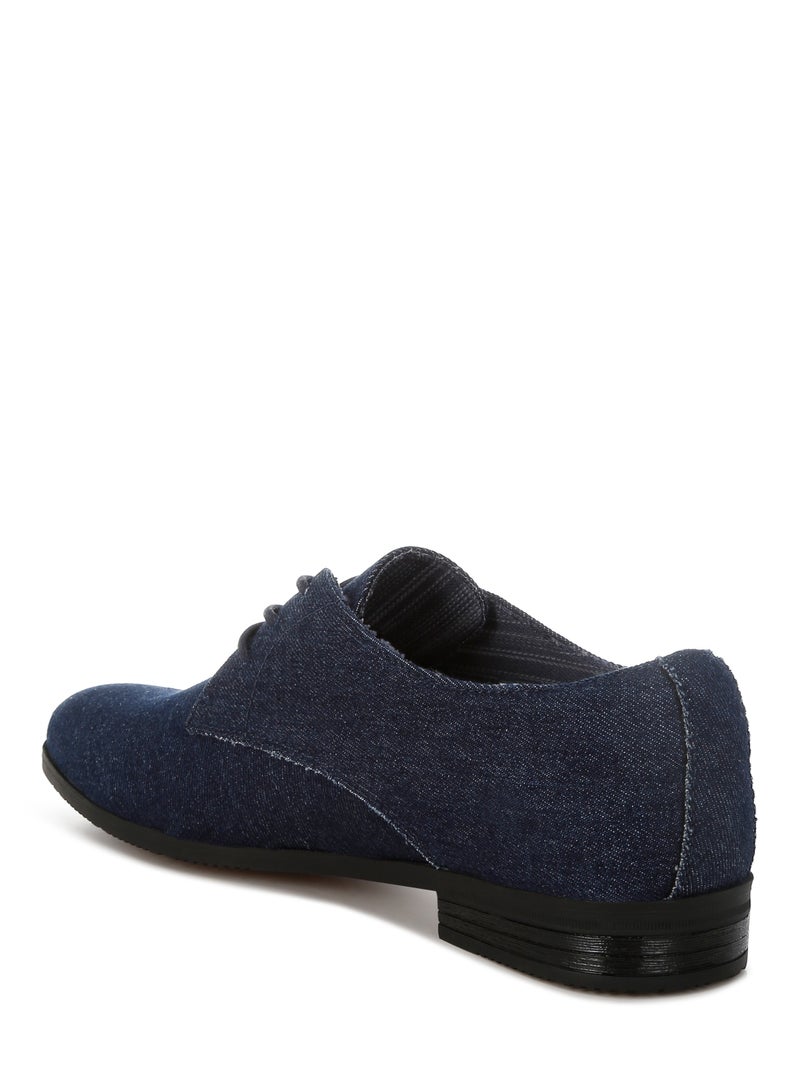 لندن راج حذاء أكسفورد رجالي من لندن راغ مصنوع من قماش الدنيم باللون الكحلي - Image 3