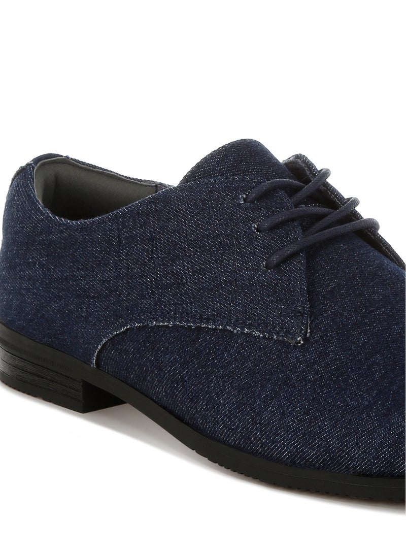 لندن راج حذاء أكسفورد رجالي من لندن راغ مصنوع من قماش الدنيم باللون الكحلي - Image 5