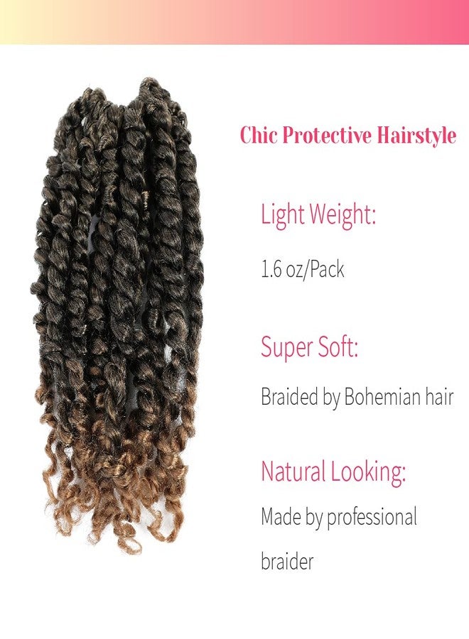 BOHOBABE Crochet Passion Twist Hair Pretwisted 10 Inch Short Pre-looped Passion Twist Crochet Braiding Hair 8 Packs (T27) - Image 3