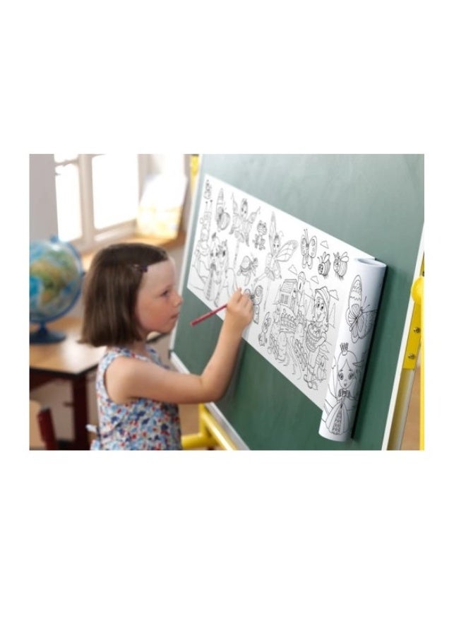 Generic Coloring Roll Drawing In the Color Paper Roll Painting Poster Children's Educational Toys, The Pattern Is Random and Not Repeated, You Can Use Markers, Watercolor Pens, Pencils, Crayons and Other Pens to Color - Image 1