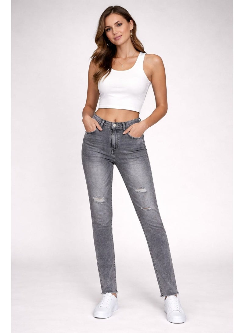 دونت كول مي جينيفر بنطلون جينز – رمادي بتأثير غسيل قديم - Image 1