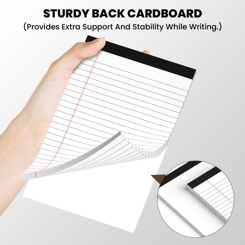 Ciphyfee 12pcs Small Note Pads, White Notepads 5x8 College Ruled Notebook, Writing Pads 5 x 8, Legal Pads, Pad Paper Perforate Notebooks for Work, Message, School, Office Supplies,30 Sheets/Pack - Image 5