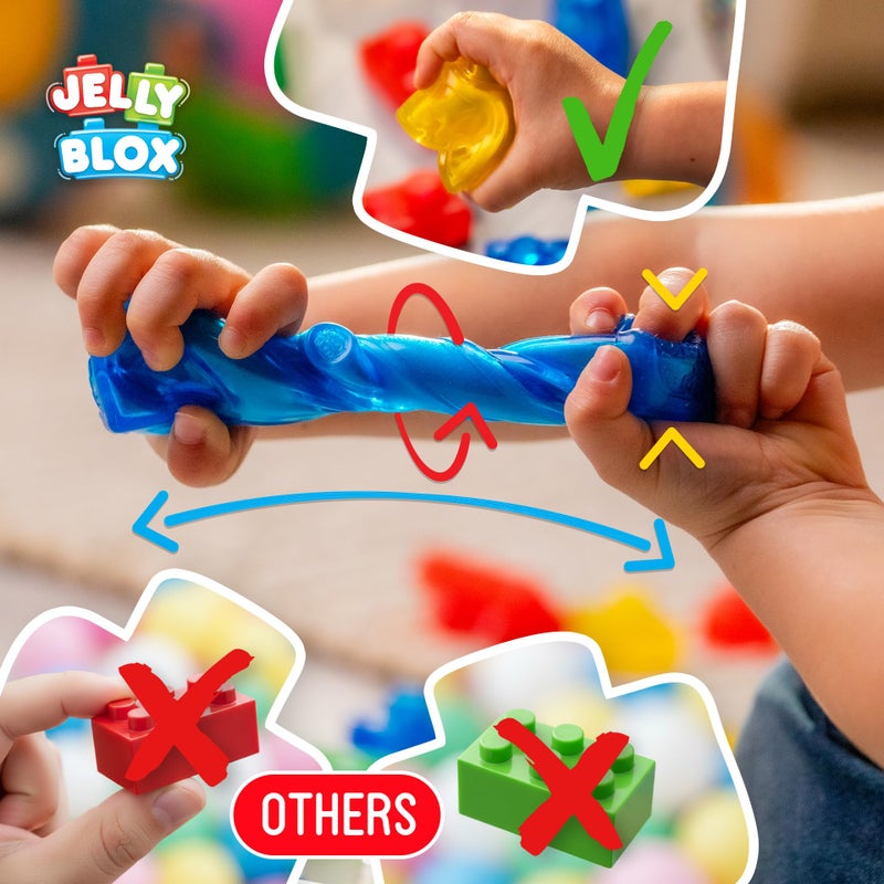 Jelly Blox Construction Dump Truck Set | 30 Pieces | Toddler & Preschool Building Blocks Kids Can Squeeze, Stretch, Squish | MESH ACCREDITED | Safety Tested & Ouch-Free | Sensory Play Toy Ages 2+ - Image 4
