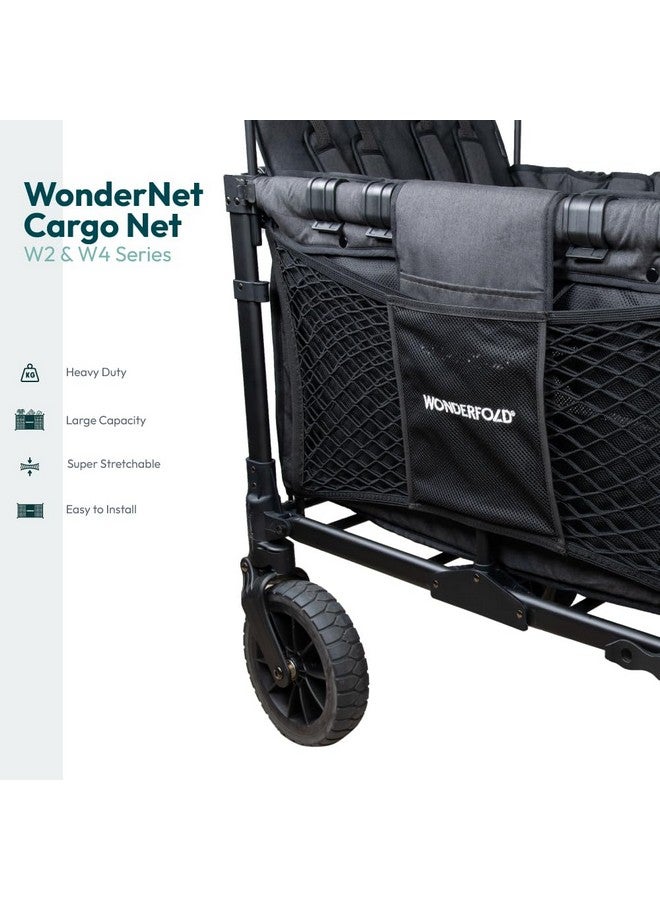 WONDERFOLD Heavy Duty Stroller Wagon Cargo Net for Extra Storage Space with Super Strechable Netting & Large Storage Capacity (Fits W2 & W4 Wagons Only), Black - Image 3