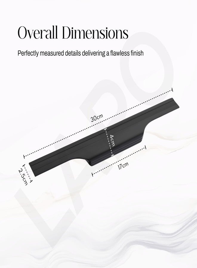 LAPO 5 Pack Premium 12 Inch Aluminum Kitchen Profile Handle, Cabinet Profile Handle, Drawer Handle for Kitchen Wardrobe Pull Handle for Home, Hotel, Office (Black Finish, Pack of 5) - Image 2