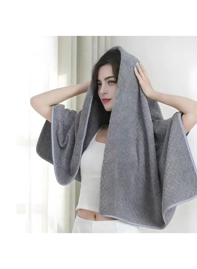 Green Wheat Ear Pattern Extra Large Highly Absorbent Microfiber Bath Towel 27x55 Inch - Image 1