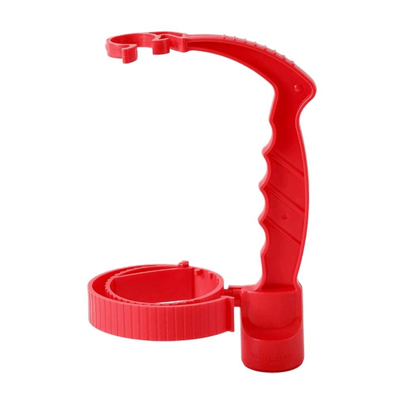 Adjustable beverage bottle handle holder with pouring handle and storage rack; multi-purpose oil bottle/beverage holder with lid and handle. - Image 2