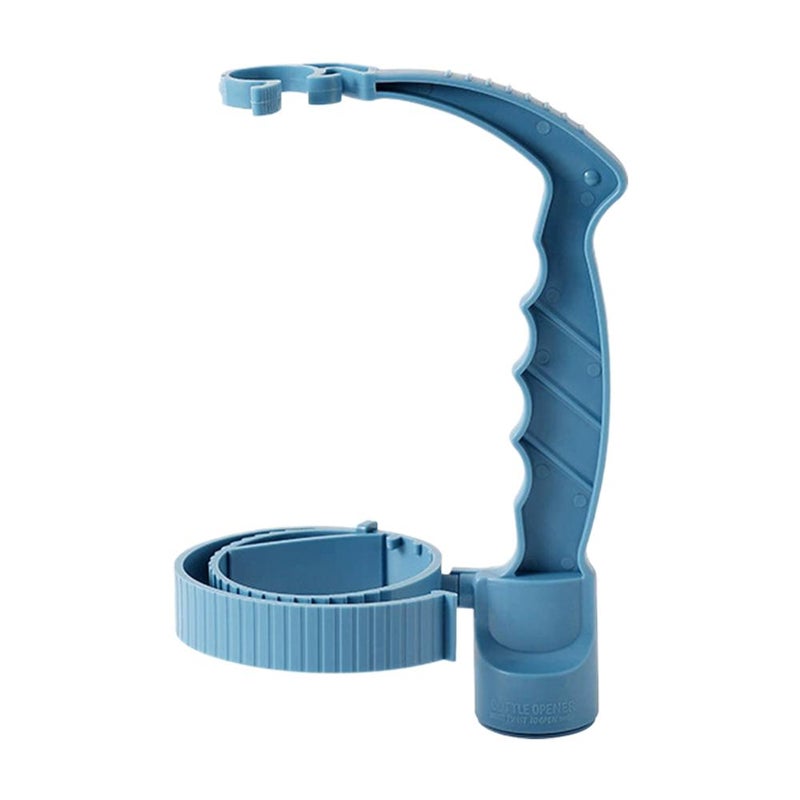 Adjustable beverage bottle handle holder with pouring handle and storage rack; multi-purpose oil bottle/beverage holder with lid and handle. - Image 3