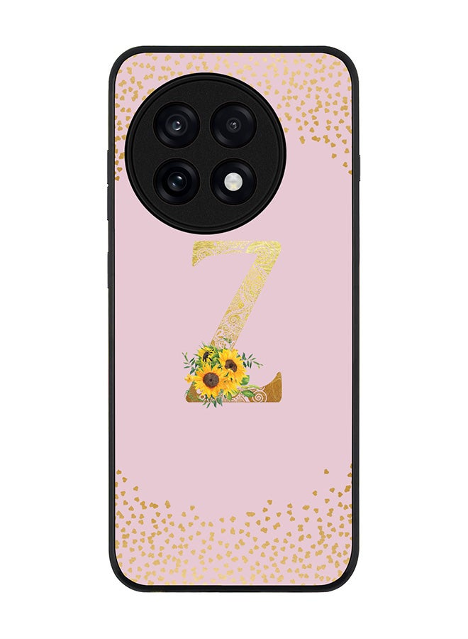 Stylizedd For OnePlus 13R / Ace 5 Pro Case,Slim fit Camera Protection, Shockproof Thin Phone cover  - Custom Floral Monogram - Z  (Pink )