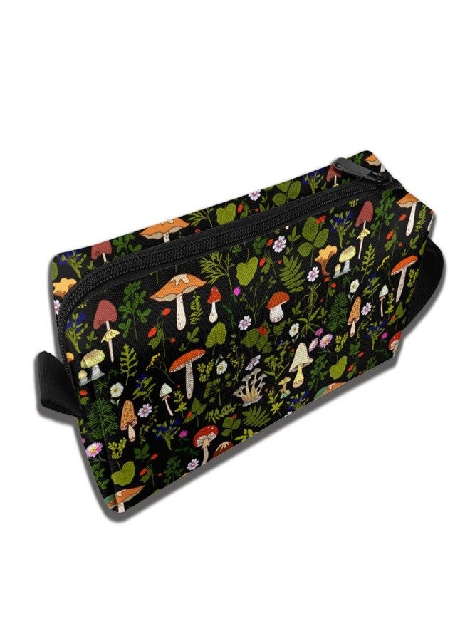 MOLIAN Mushrooms Nature Makeup Bag For Women, Portable Cosmetic Bag Zipper Pouch Travel Toiletry Organizer Bag - Image 3