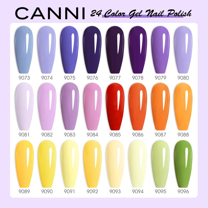 CANNI 30Pcs 9ML Hema-free Gel Nail Polish Set,Purple Gel Polish Yellow Red Orange Green Dark Purple Gel Polish Kit Color Soak Off LED Nail Art Starter Manicure Salon DIY at Home - Image 3