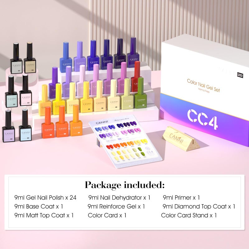 CANNI 30Pcs 9ML Hema-free Gel Nail Polish Set,Purple Gel Polish Yellow Red Orange Green Dark Purple Gel Polish Kit Color Soak Off LED Nail Art Starter Manicure Salon DIY at Home - Image 4