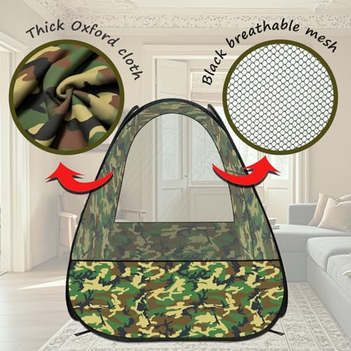 TikOnsYol Military Play Tent for Kids Army Camouflage Pop Up Play Tent Collapsible Playhouse Indoor Outdoor Portable for Boys and Girls - Image 5