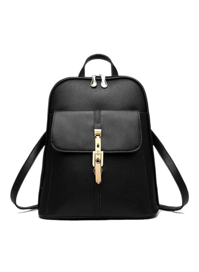Loquat Casual Women Backpack Waterproof PU Leather Fashion Travel Backpack Ladies Large Capacity Black 28*13*33 cm  - Image 3