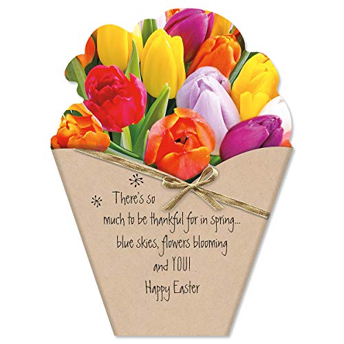 Current Die Cut Easter Bouquet Value Greeting Card Set - Value Pack of 8 Cards for Kids & Adults With White Envelopes, 4 Design Prints, Large 5" x 7" Greetings - Image 4